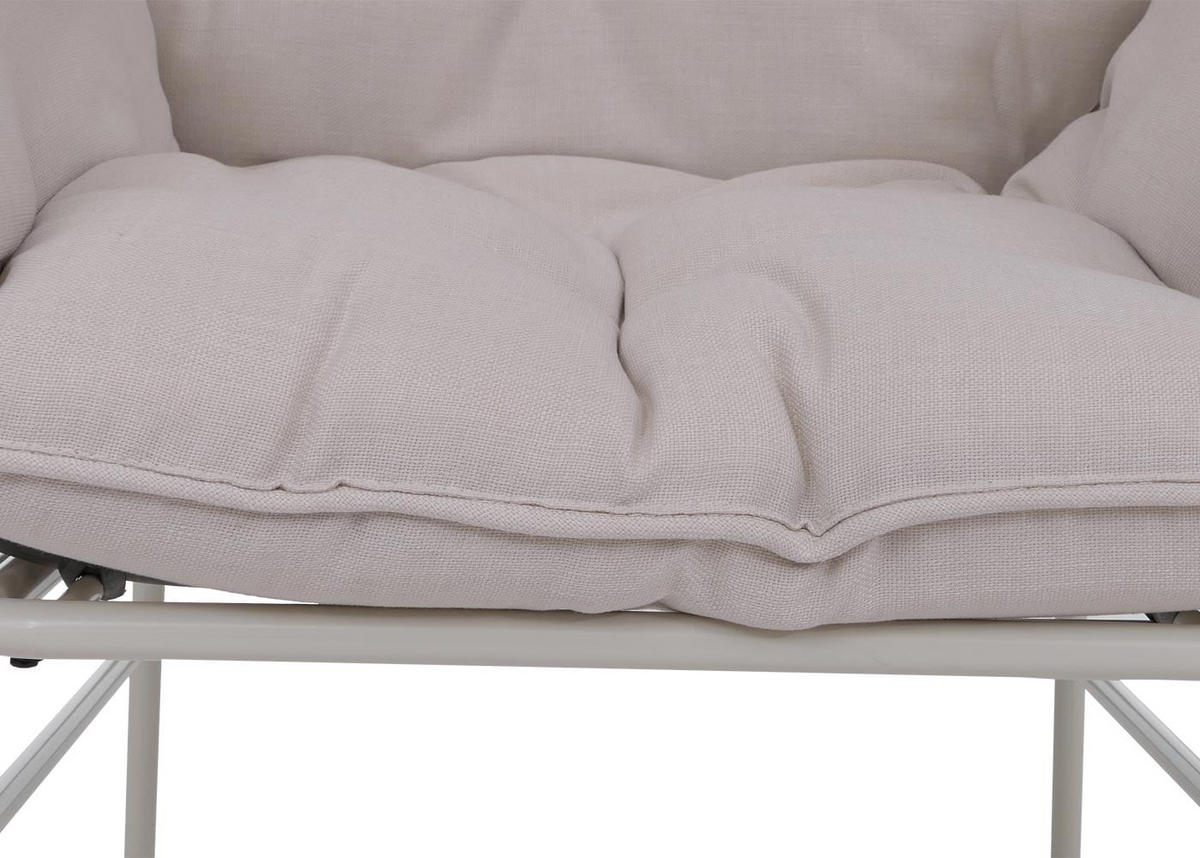 LOUNGE-SET Gartengarnitur Hellgrau Polster Beige - Grau, Metall - PROREGAL