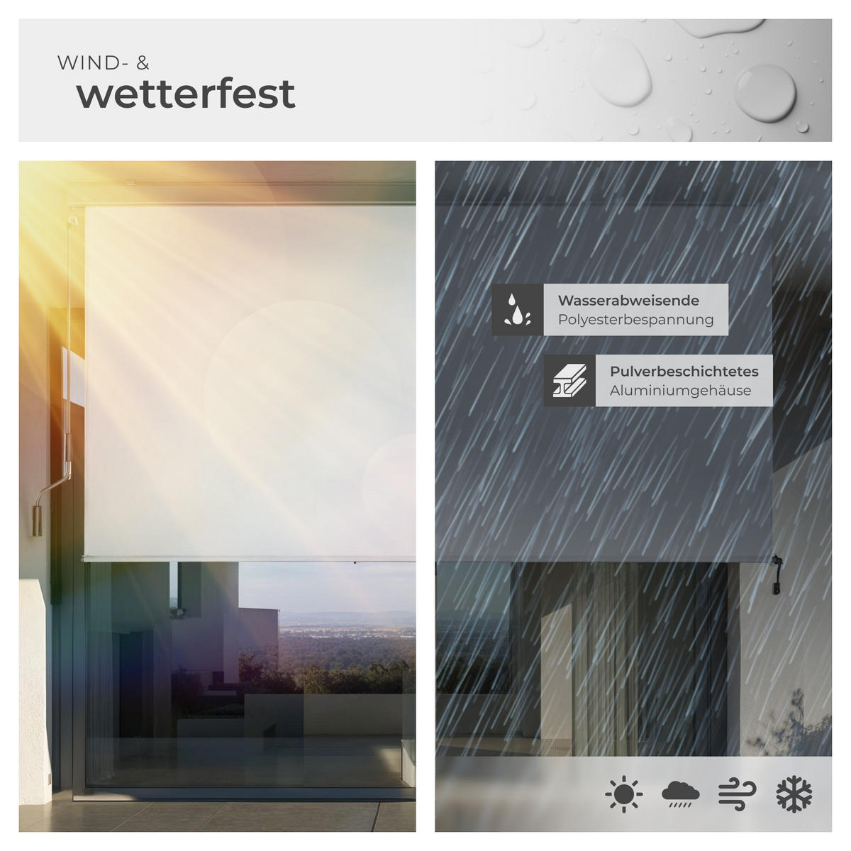 SENKRECHTMARKISE Eloise, inkl. Wandhaltern, hellgrau - Hellgrau, Textil (200/250cm) - tectake