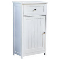 BADZIMMERSCHRANK Weiß 42 x 34 x 76 cm mit Schublade und Tür - Weiß, Holzwerkstoff/Metall (42/76/34cm) - Begryf