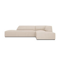 ECKSOFA rechts Ruby aus strukturiertem Stoff beige 4 Sitzplätze - Creme, Textil (180/273cm) - Micadoni