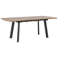 ESSTISCH 160-200/90/76 cm Dunkelbraun, Schwarz Rechteckig Salvador - Dunkelbraun, Holzwerkstoff (200/90/76cm) - Beliani