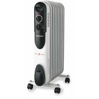 ÖLRADIATOR – Techwood – 2000 W, Heizkörper mit Thermostat, Mobiler Heizlüfter, Konvektionswärme, Überhitzungsschutz, Rollen, Weiß, Elektroheizer - Weiß, Metall (24/63/45cm)