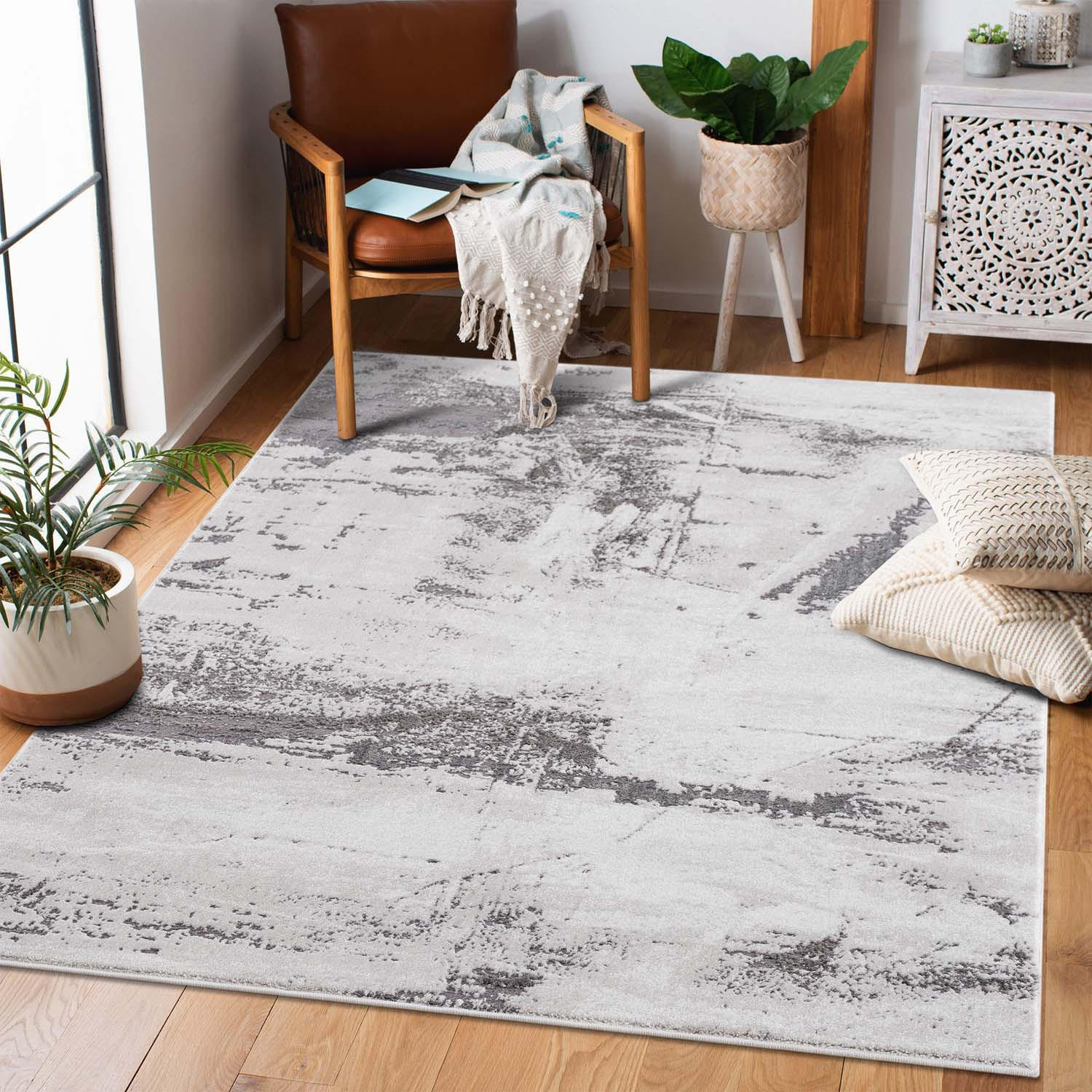 KURZFLOR-TEPPICH Chic 176 Grau 80x150 cm - Grau, Textil (80/150cm) - carpet city