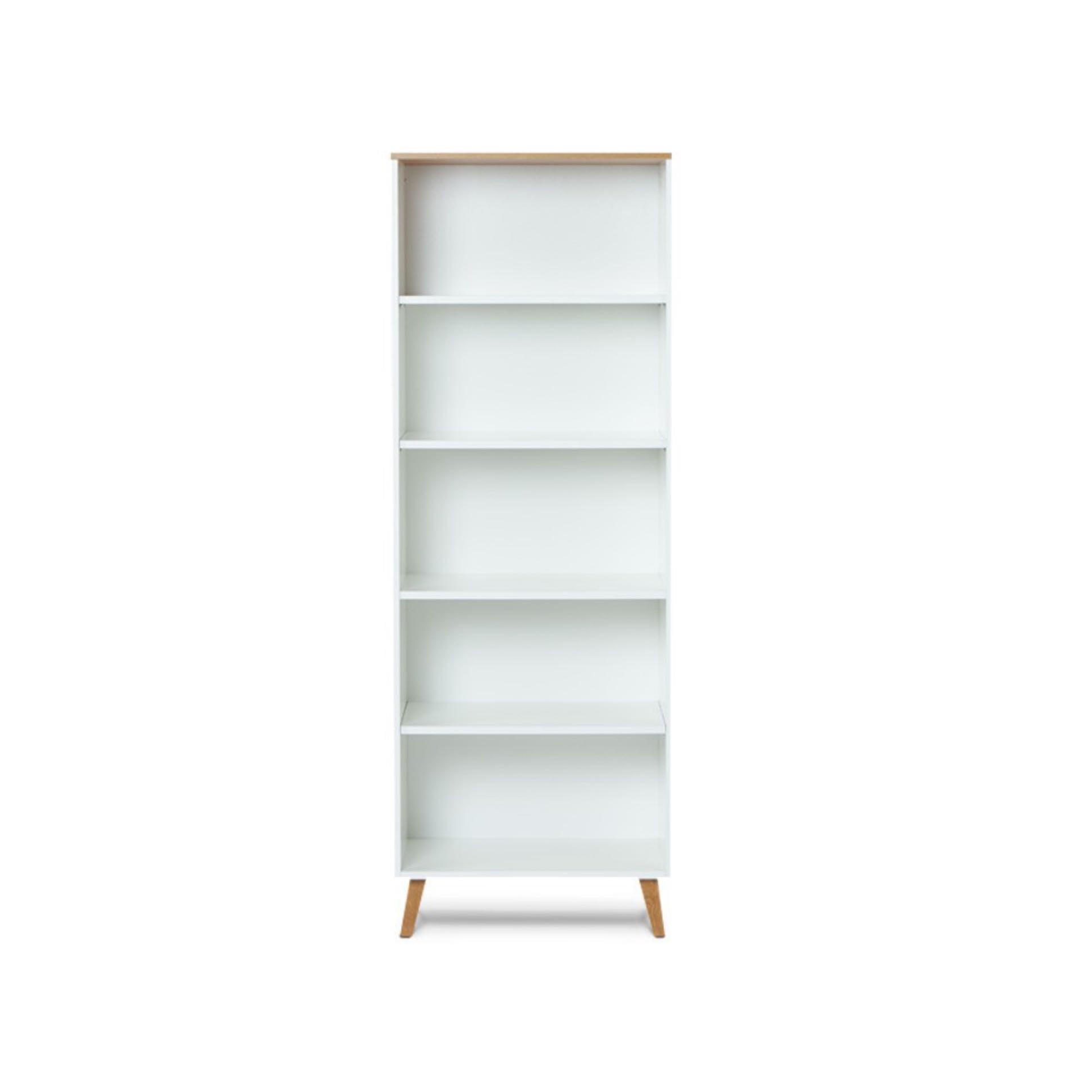 BÜCHERREGAL FRISK 4 Einlegeböden, weiß - Eichefarben/Weiß, Eichenholz/Holzwerkstoff (65/182/46cm) - KONSIMO®