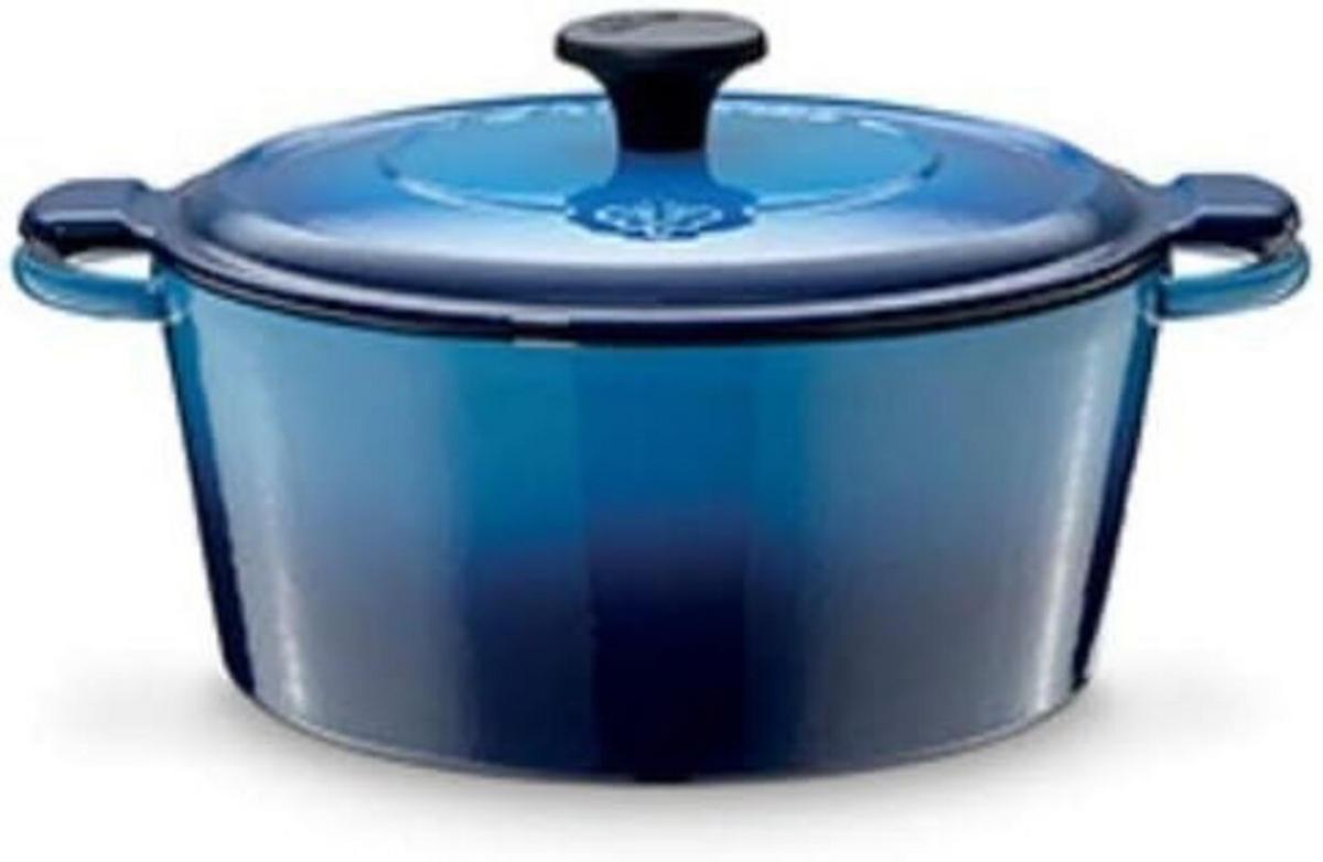 BRÄTER Cocotte Blau 24cm - Blau, Keramik (38/28/17cm)