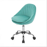 BÜROSTUHL höhenverstellbar drehbar Samt Turquoise - Türkis, Metall (52/82/47.5cm) - Meubliv
