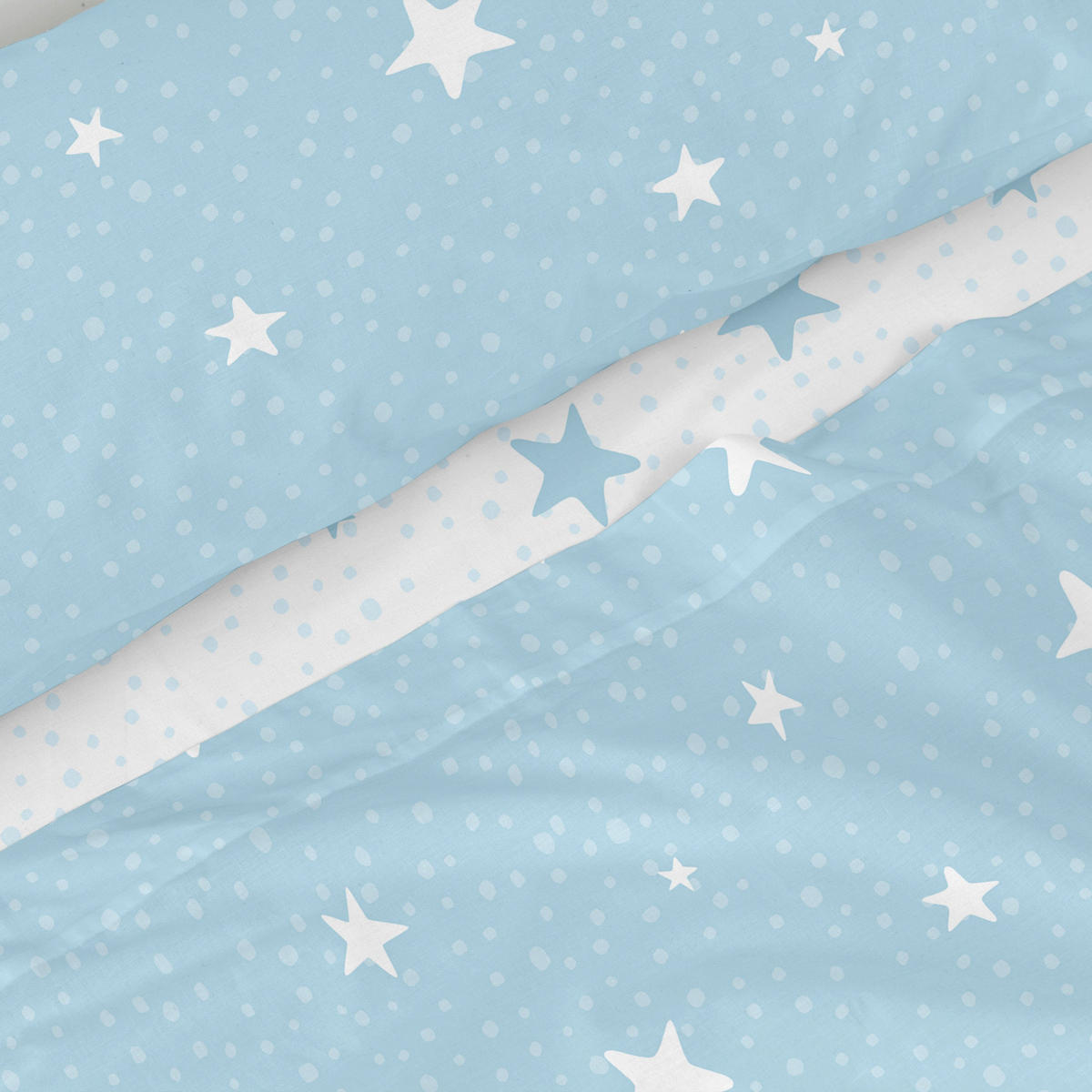 BETTWÄSCHE 2er-Set teiliges little star 180x270 cm blau - Blau, Textil (180/270cm) - Happy Friday
