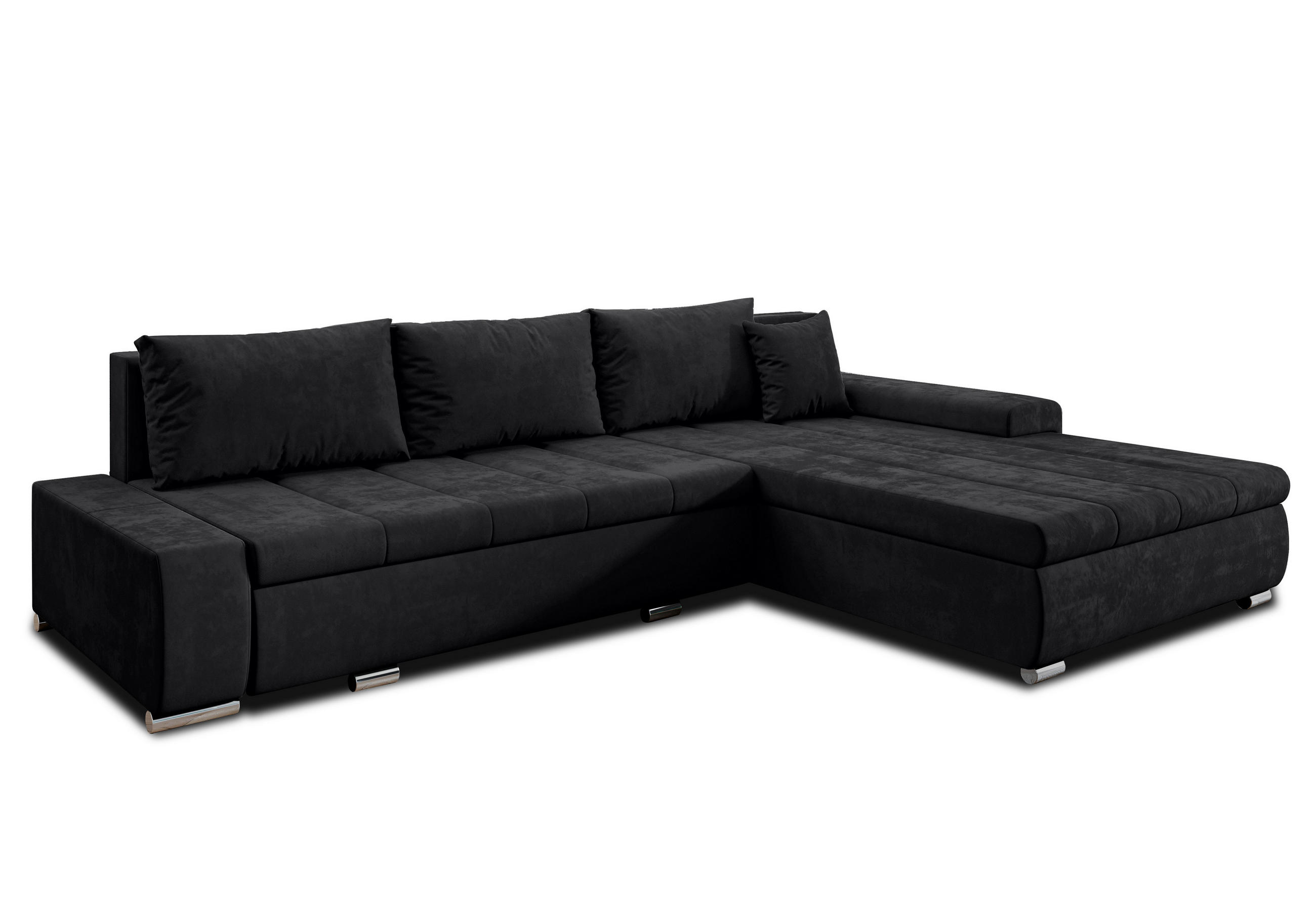 ECKSOFA L Form Tunceli Anthrazit 297/210/85 cm – modernes Sofa fürs Wohnzimmer - Silberfarben/Schwarz, Textil/Metall (297/210cm) - AX Living