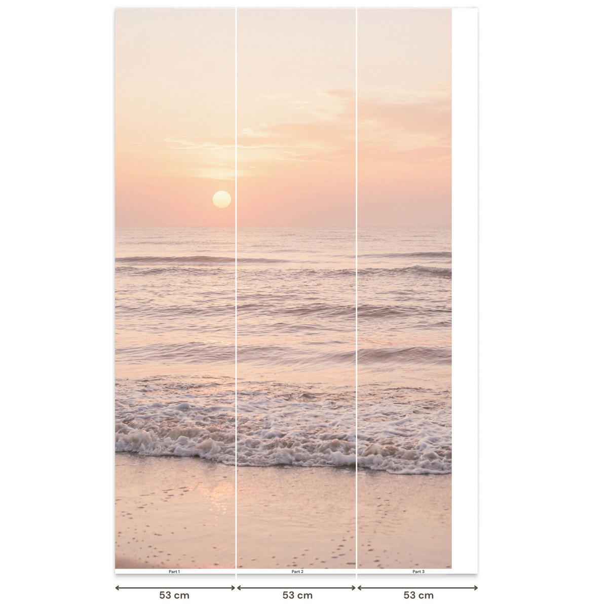 TAPETE - Sonne - Strand - Rosa - 140x240 cm - Hellrosa, Papier (140/240cm) - OnlyWow