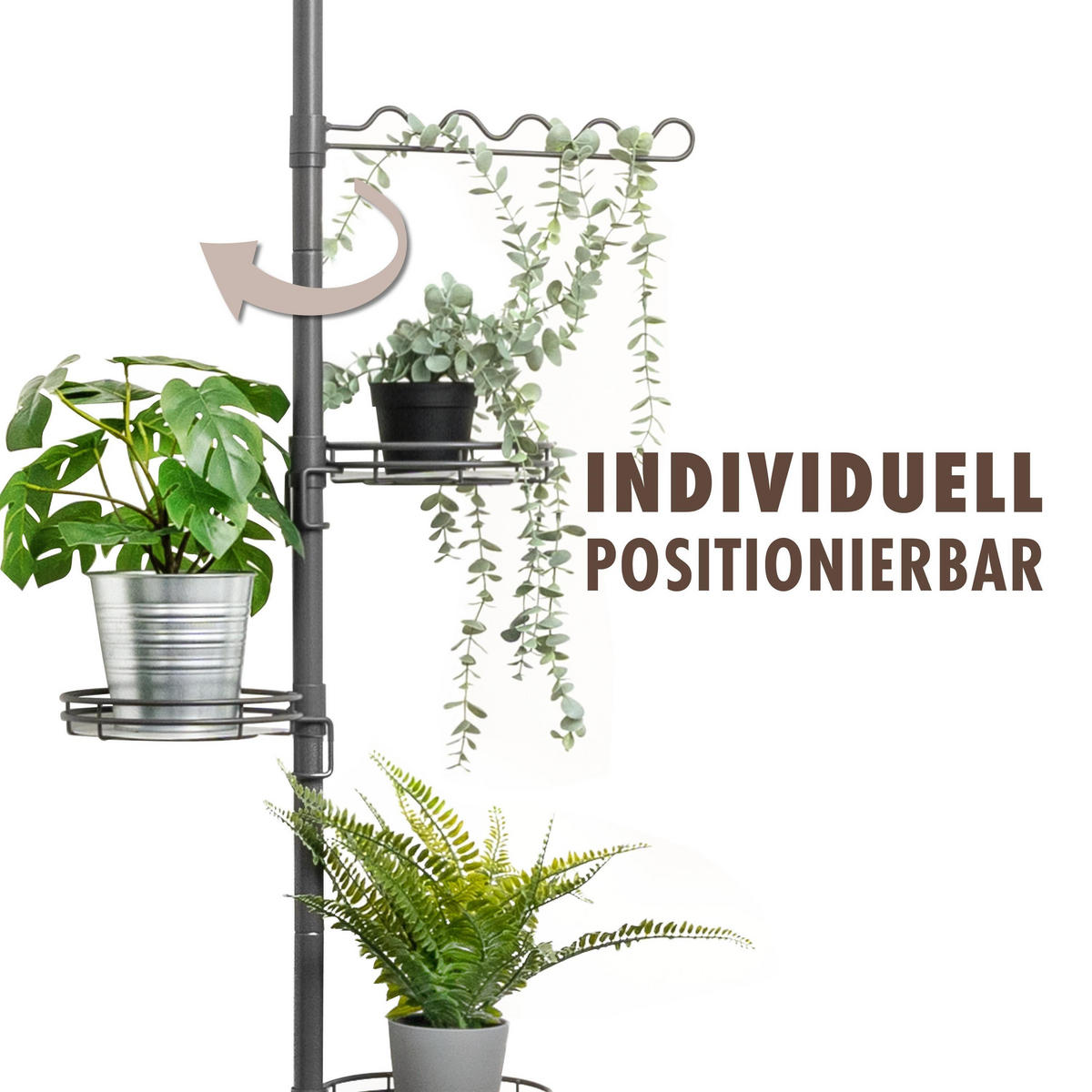 ZUSATZ-RANKHILFE, Metall, grau - Grau, Metall (4/3/30cm) - bremermann