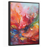 LEINWAND Bilder mit Rahmen - Ölgemälde - Kunst - Abstrakt - Farbenfroh - 30x40 - Altrosa, Textil (30/40cm) - MuchoWow
