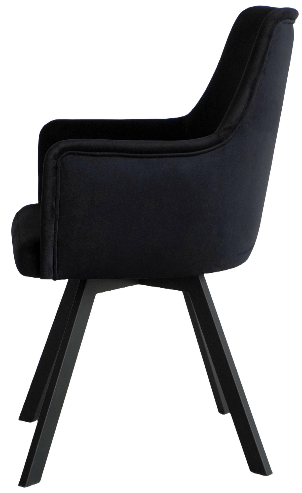 ARMLEHNENSTUHL Sello schwarz mit T-Fuß drehbar - Schwarz, Textil/Metall (55/90/58cm) - INKA furniture