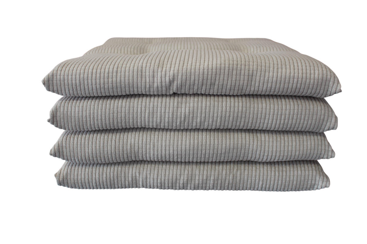 STUHLKISSEN 4er Set New Wave - Taupe, Textil (40/40/4cm) - Yve! decoration