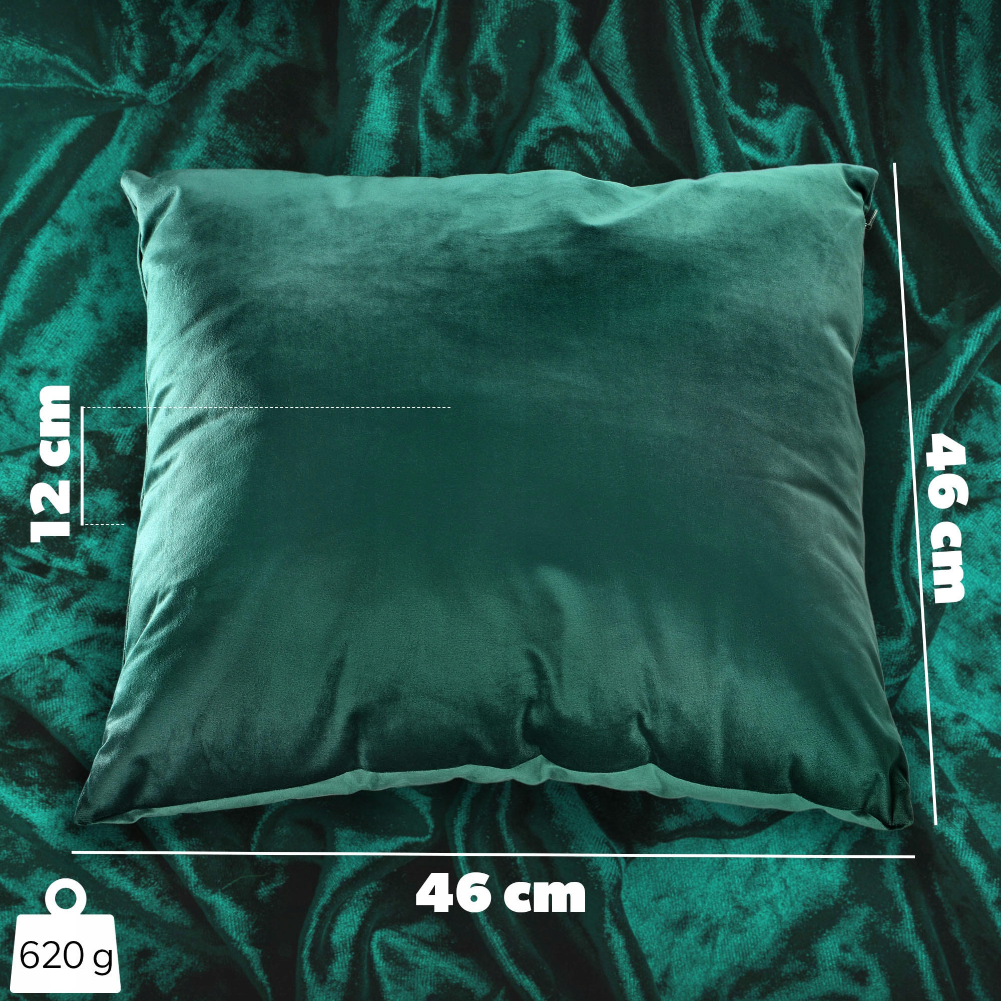DEKOKISSEN, Grün - Grün, Textil (46/46cm) - KADAX
