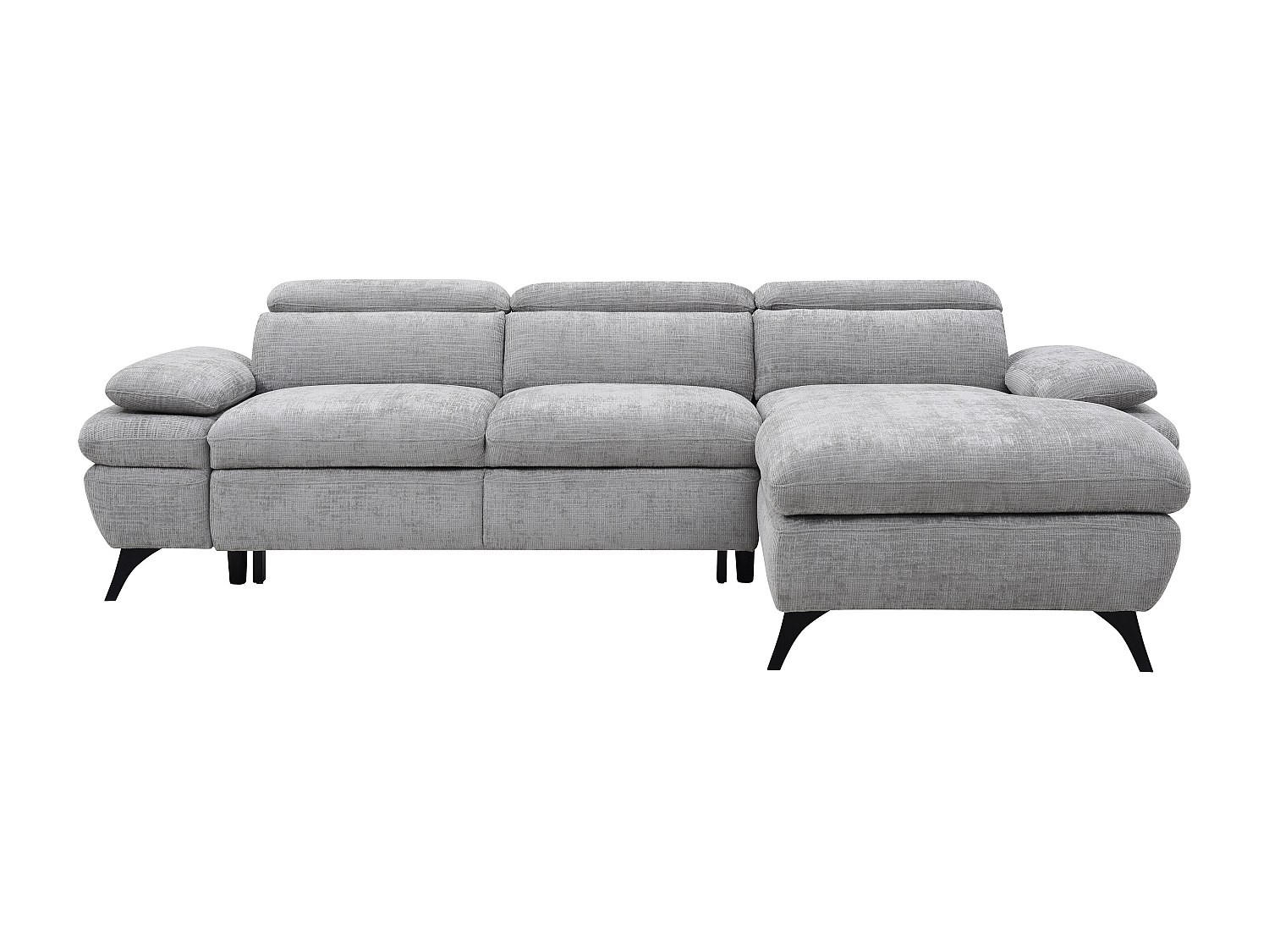SCHLAFSOFA - 5 Personen - Stoff - Grau - - Grau, Textil (284/80/176cm) - Vente-Unique