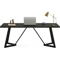 COMPUTERTISCH 180 cm schwarz Holzoptik Metallgestell - Schwarz, Metall (80/180/75cm)