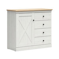 KOMODA Victoria Biela a drevo - biela, kompozitné drevo (103/92/43cm) - Petits-meubles