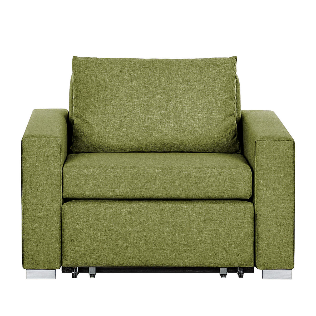 SCHLAFSESSEL - Silberfarben/Grün, Textil (110/90/90cm) - home24