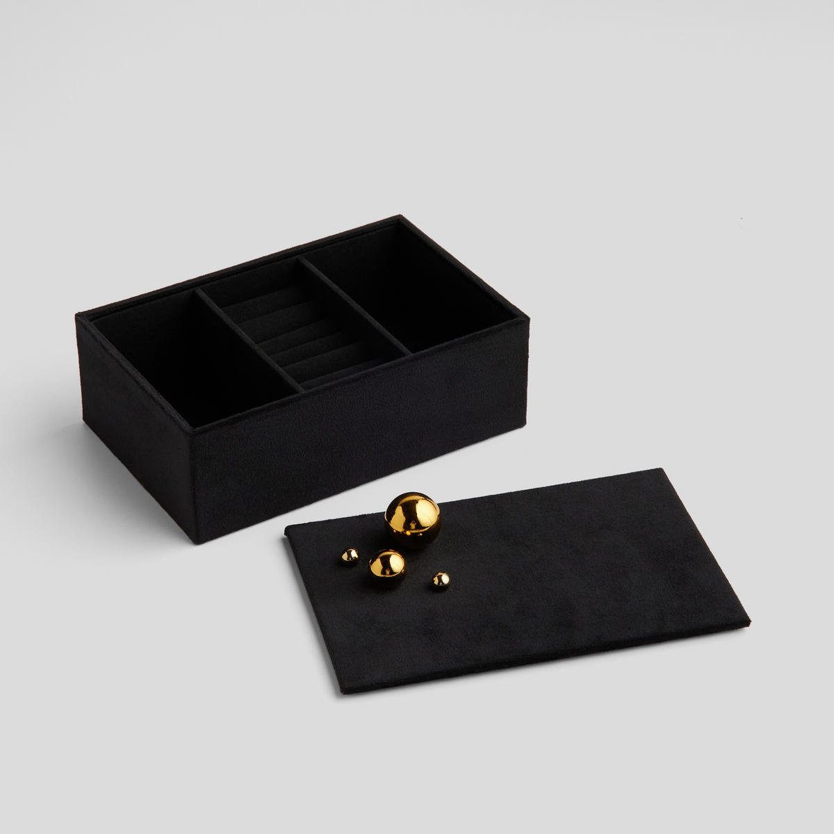 SCHMUCKKÄSTCHEN Breta - Schwarz, Textil (21/10.5/13.5cm) - home&you