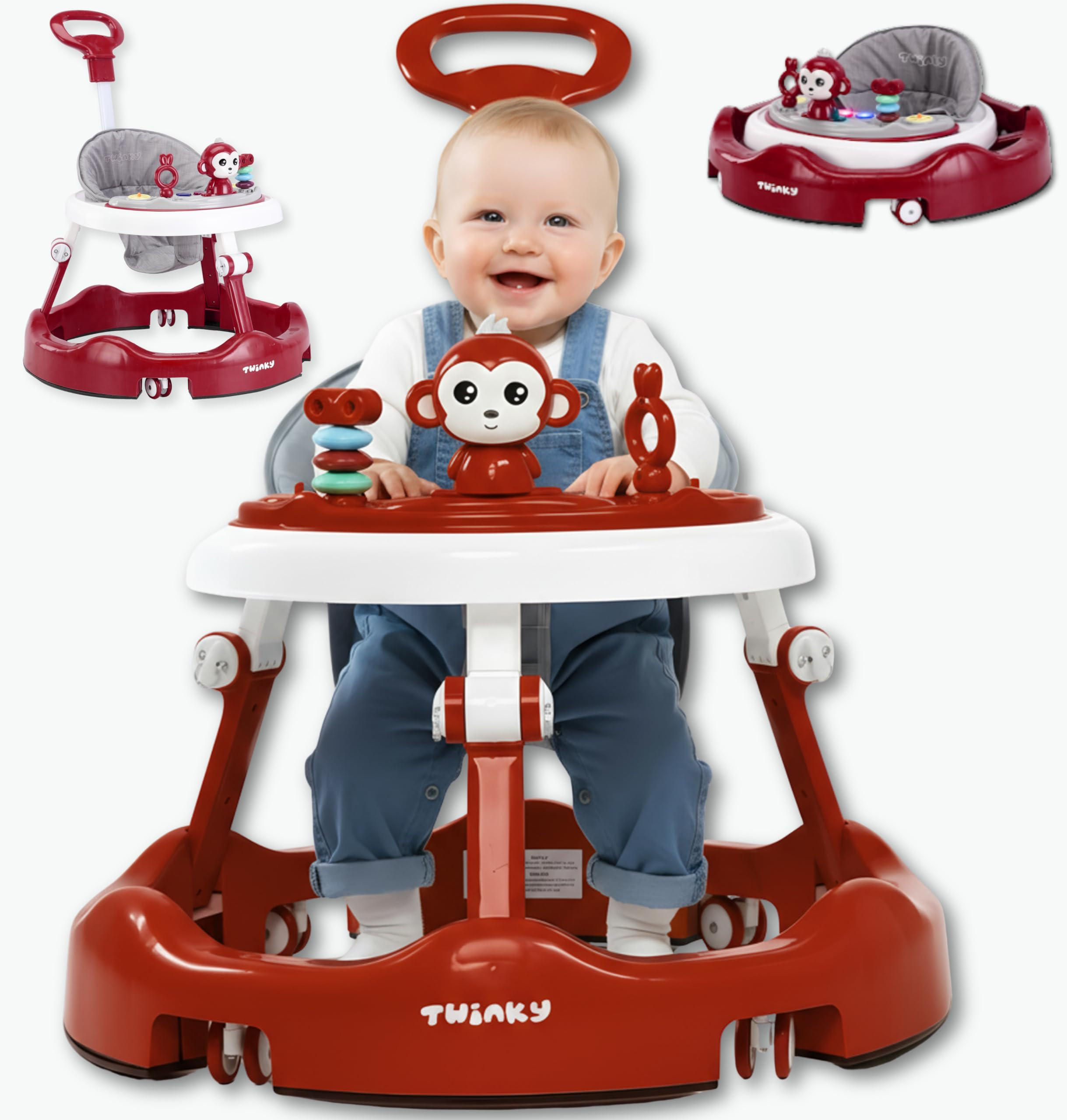 LAUFLERNWAGEN mit Spielset & Bodenmatte Rot - Rot, Kunststoff (70/70cm) - Twinky