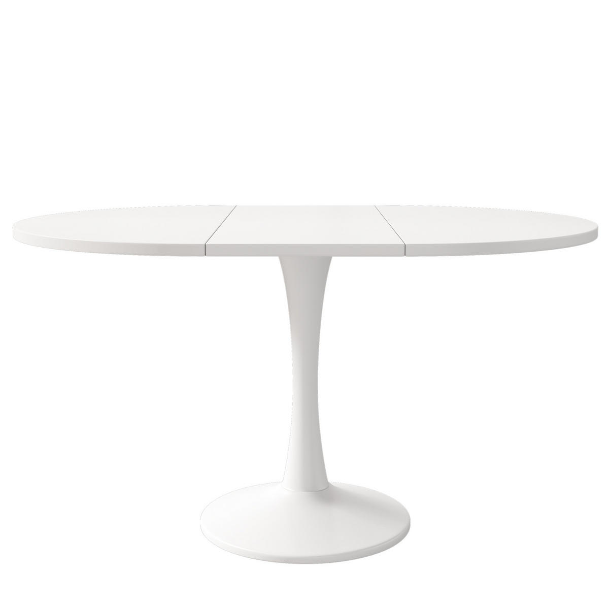 ESSTISCH 100/140/100/75 cm in Weiß, oval und ausziehbar - Weiß, Holzwerkstoff (100/140/75cm) - Flora Grace