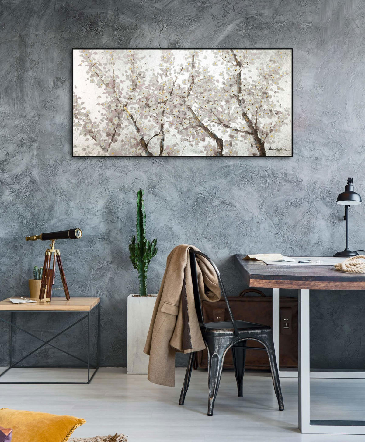 ÖLGEMÄLDE 120/60 cm - Weiß, Holz/Textil (1.7/60cm) - KUNSTLOFT