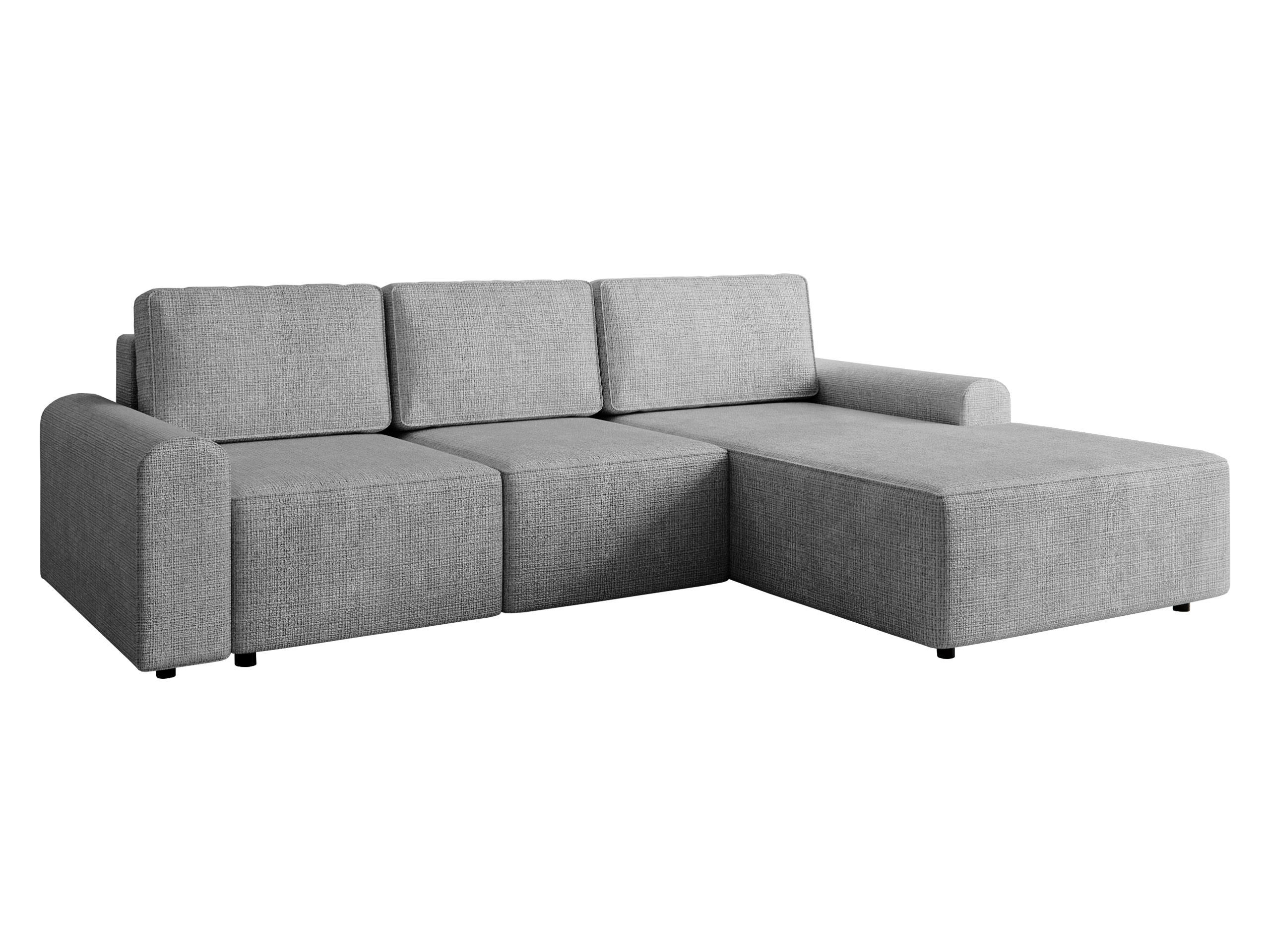 ECKSOFA Bella L, Seite: Rechts - Hellgrau/Schwarz, Holz/Kunststoff (258/168cm) - MIRJAN24
