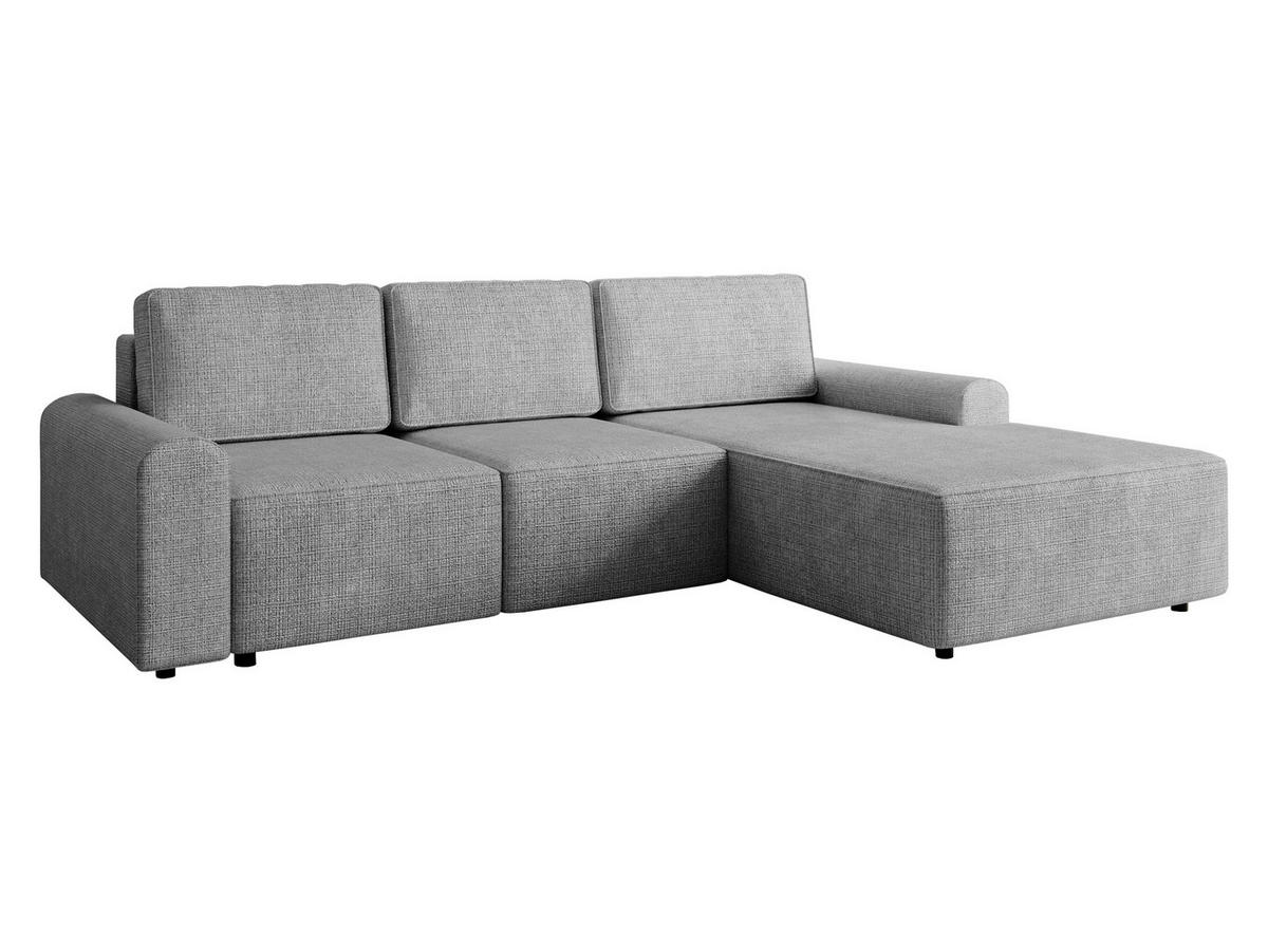 ECKSOFA Bella L, Seite: Rechts - Hellgrau/Schwarz, Holz/Kunststoff (258/168cm) - MIRJAN24