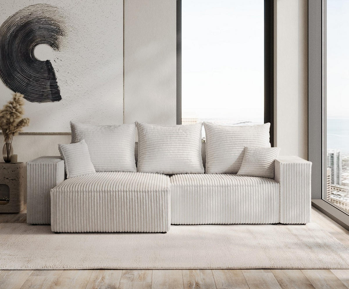 ROHOVÁ SEDAČKA SENSO, textil, Šedá - šedá/černá, dřevo/kompozitní dřevo (255/148cm) - AltaBeds
