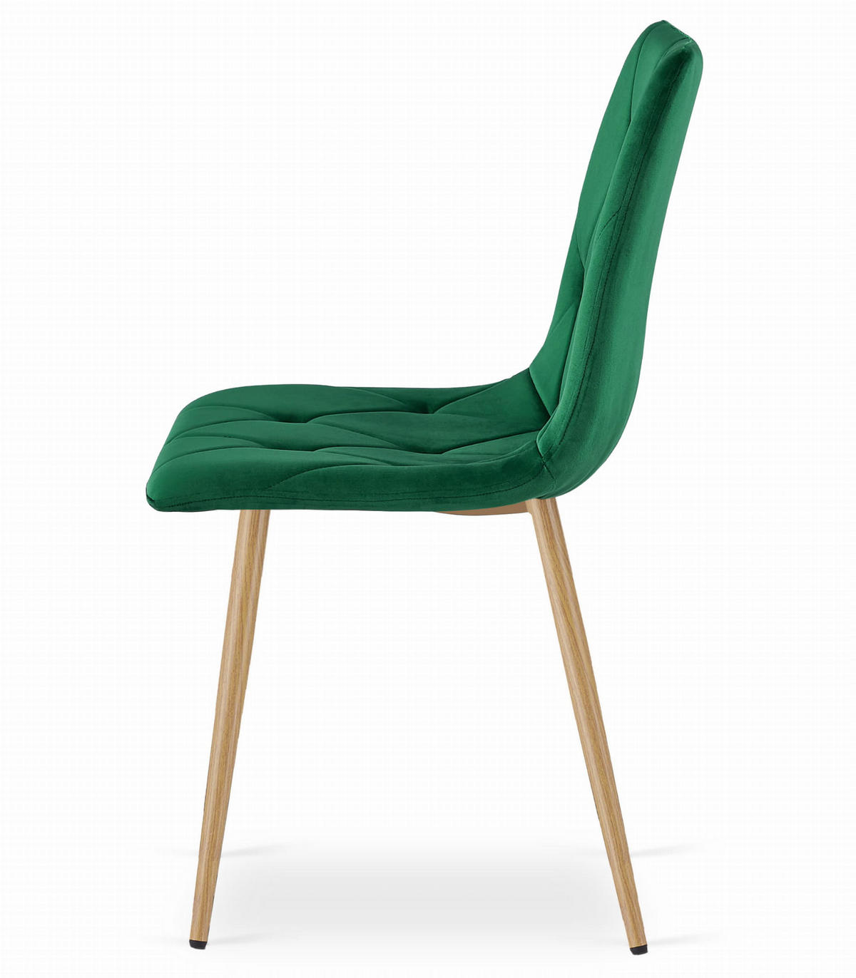 STUHL BOSA 1 Stück, Grün, Metallbeine in Holzfarbe - Grün, Textil/Metall (44/89/40cm) - Komodee