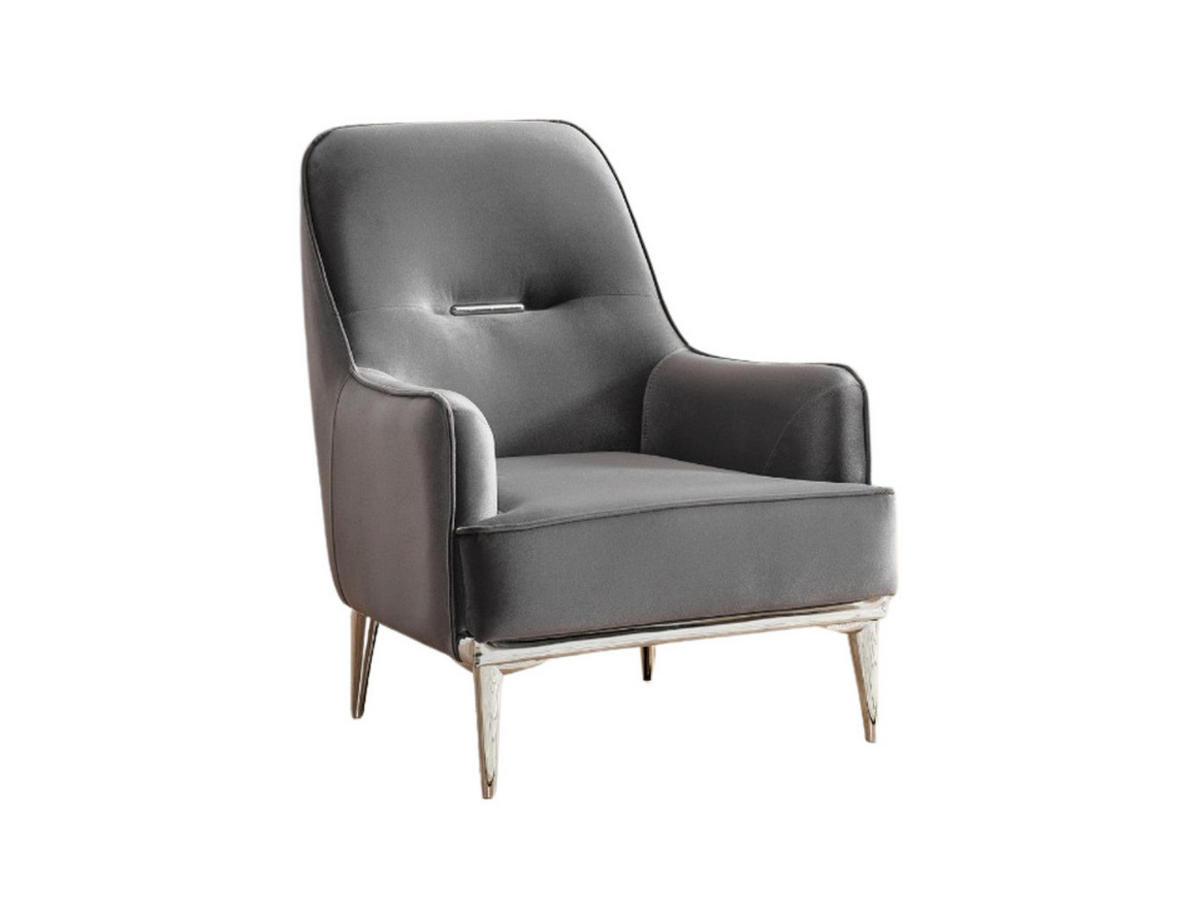 SITZGARNITUR Bogota, Grau Stellvariante 2+2+1 - Grau, Holzwerkstoff/Metall (175/87/98cm)