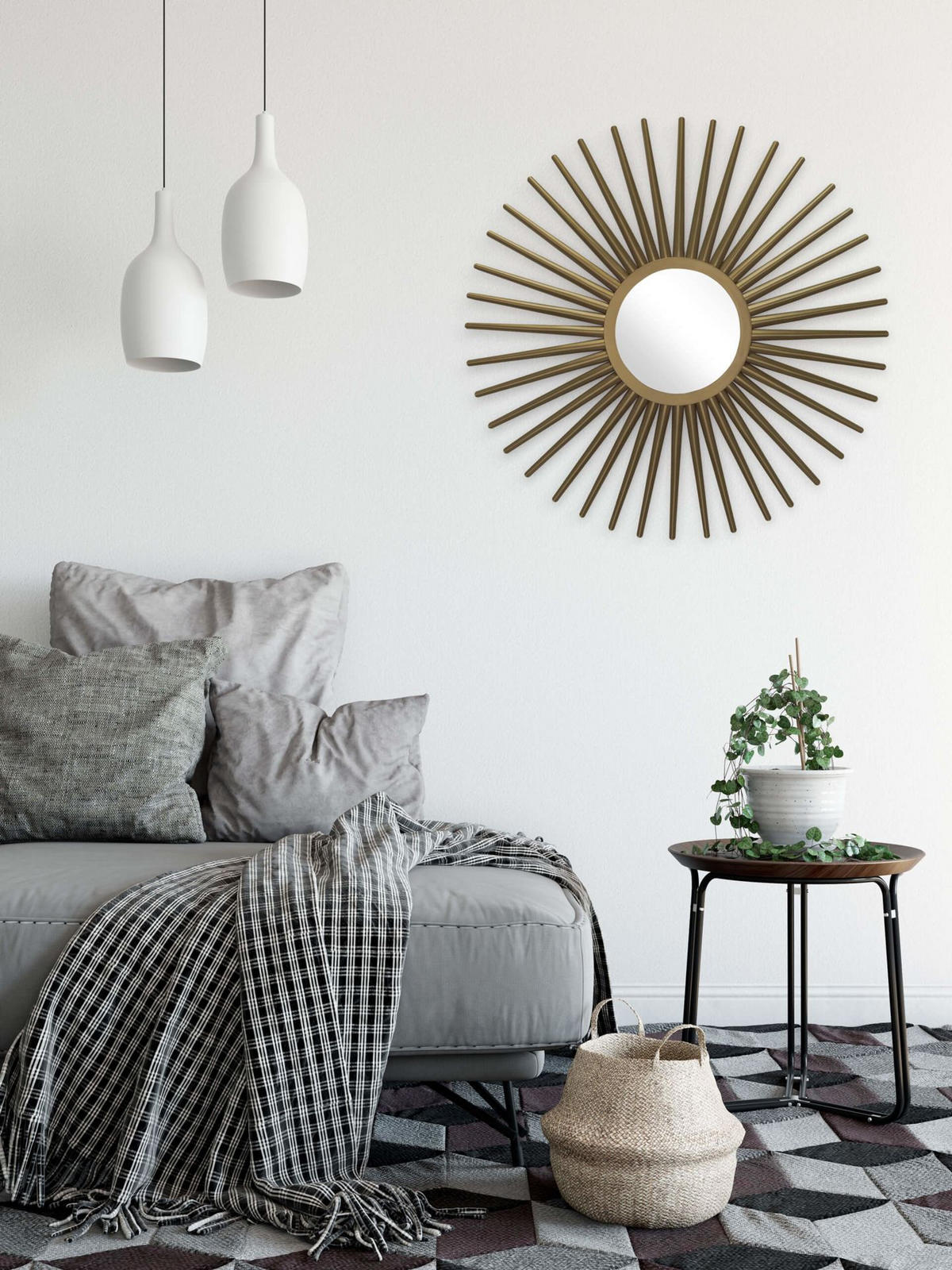 WANDSPIEGEL Gold 92/92 cm - Goldfarben, Metall (7.1/92/3cm) - KUNSTLOFT