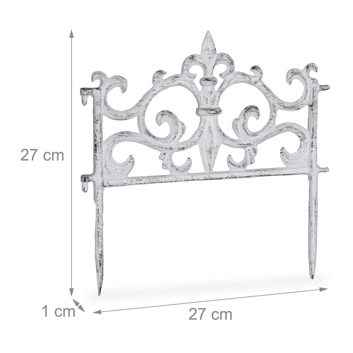 10xBEETZAUN - Weiß, Metall (27/27/1cm) - Relaxdays