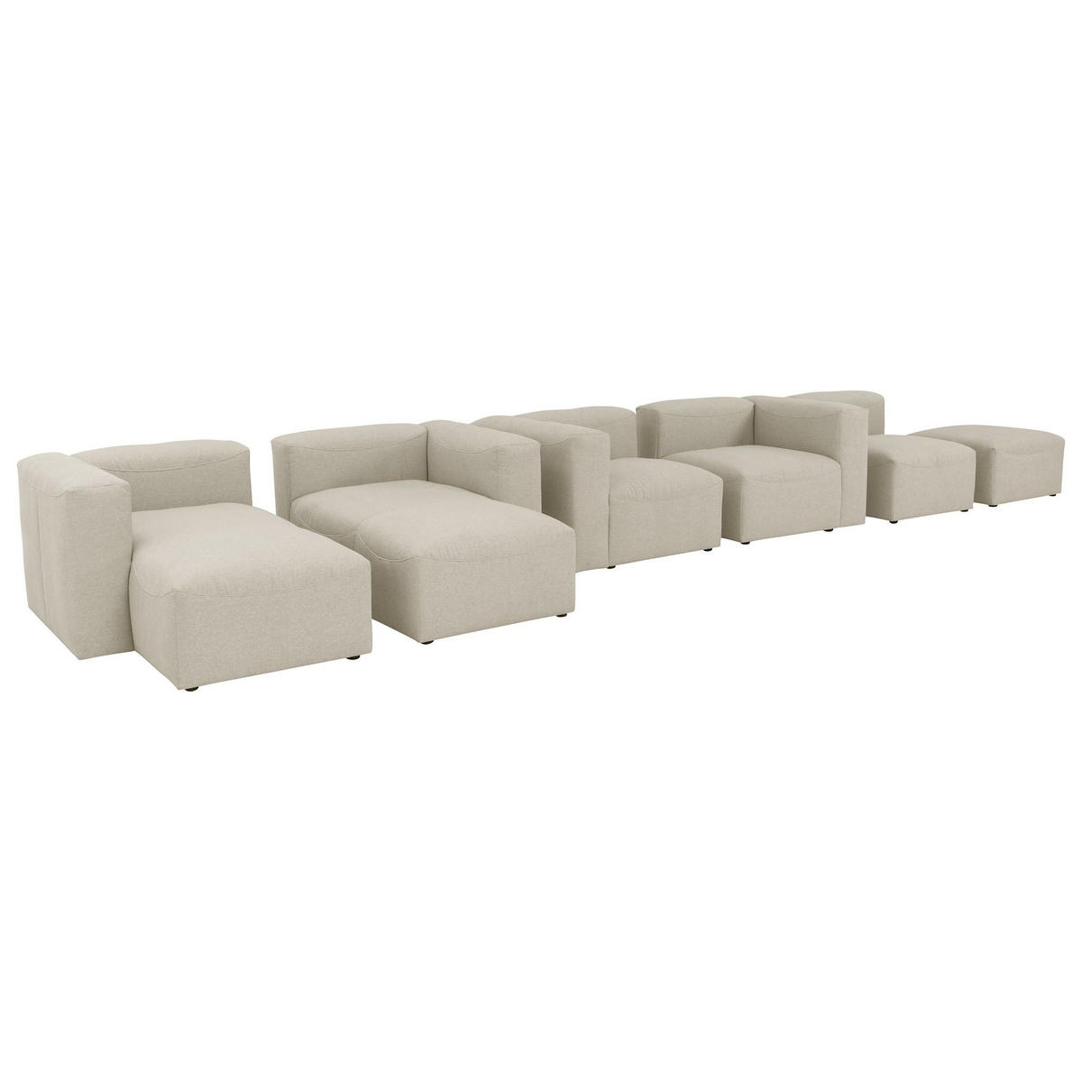 POLSTERHOCKER Kattrina Flachgewebe creme - Creme, Kunststoff (75/45/75cm) - 58aufmkessel