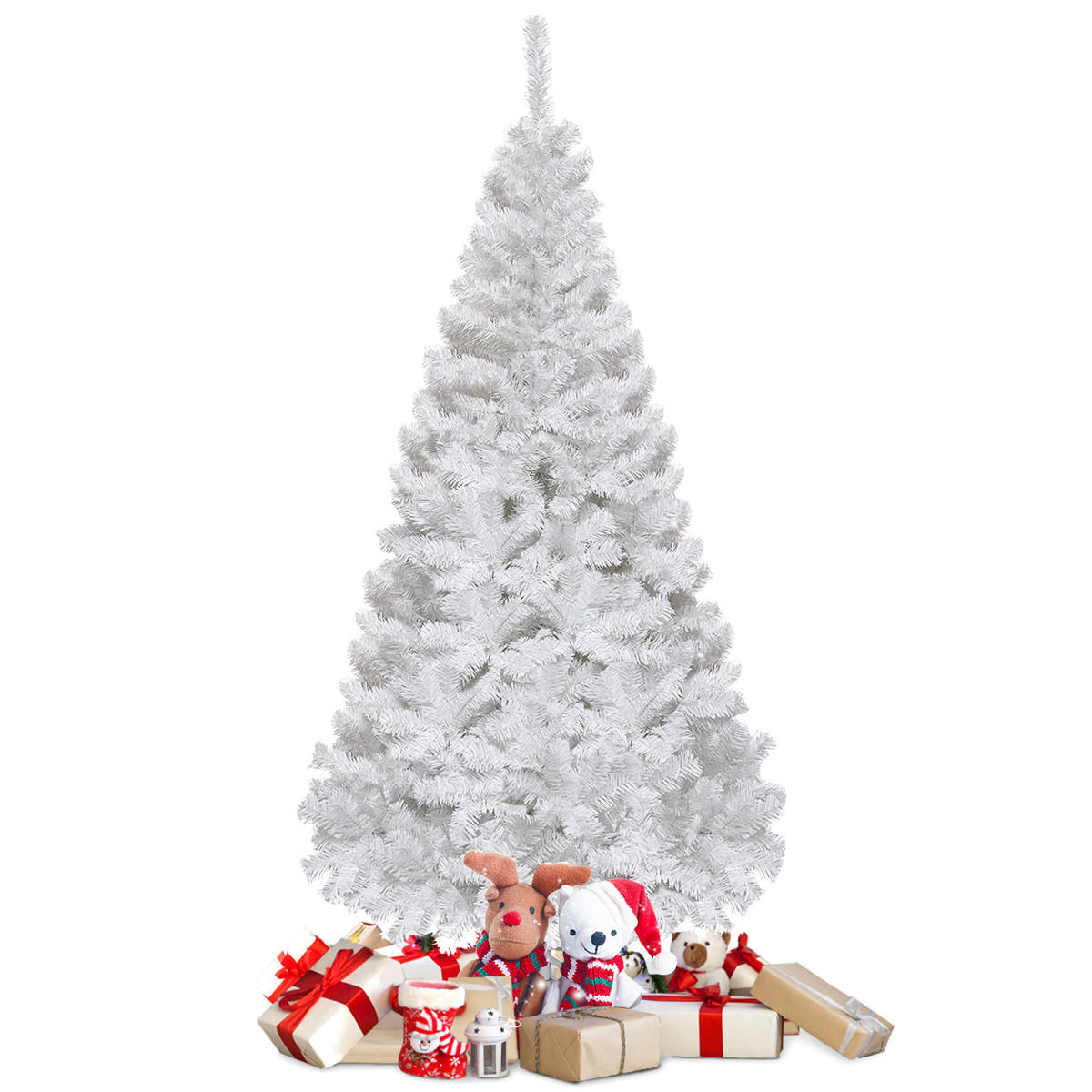 WEIHNACHTSBAUM Weiß - Weiß, Kunststoff (180cm) - COSTWAY