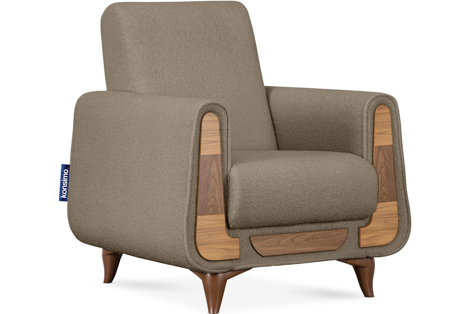 SESSEL GUSTAVO mit Armlehnen, braun - Braun, Holz/Holzwerkstoff (83/95/92cm) - KONSIMO®