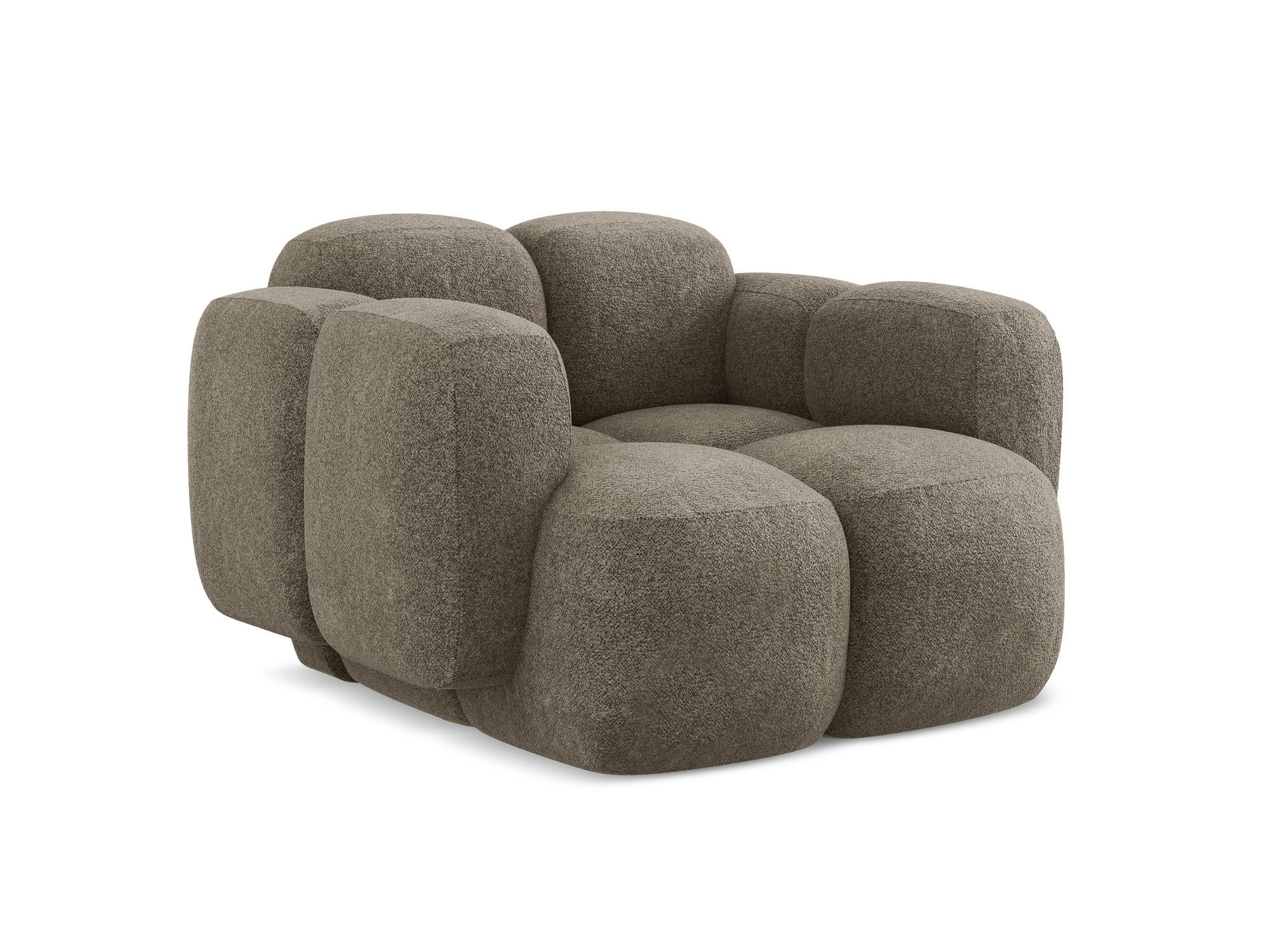 SESSEL Chenille Stoff - Schwarz/Olivgrün, Holzwerkstoff/Kunststoff (120/72/115cm) - Makamii