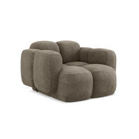 SESSEL Chenille Stoff - Schwarz/Olivgrün, Holzwerkstoff/Kunststoff (120/72/115cm) - Makamii