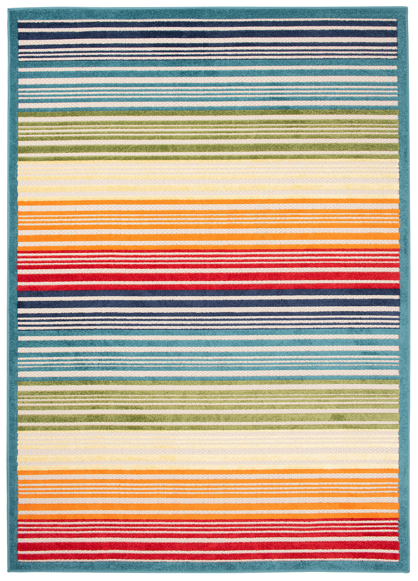 TEPPICH Bunte In-Outdoor Geometrisch, Streifen - Kurzflor Rechteckig, Stilvoll, Modern - 160x230 cm - Multicolor, Textil (160/230cm) - Mazovia
