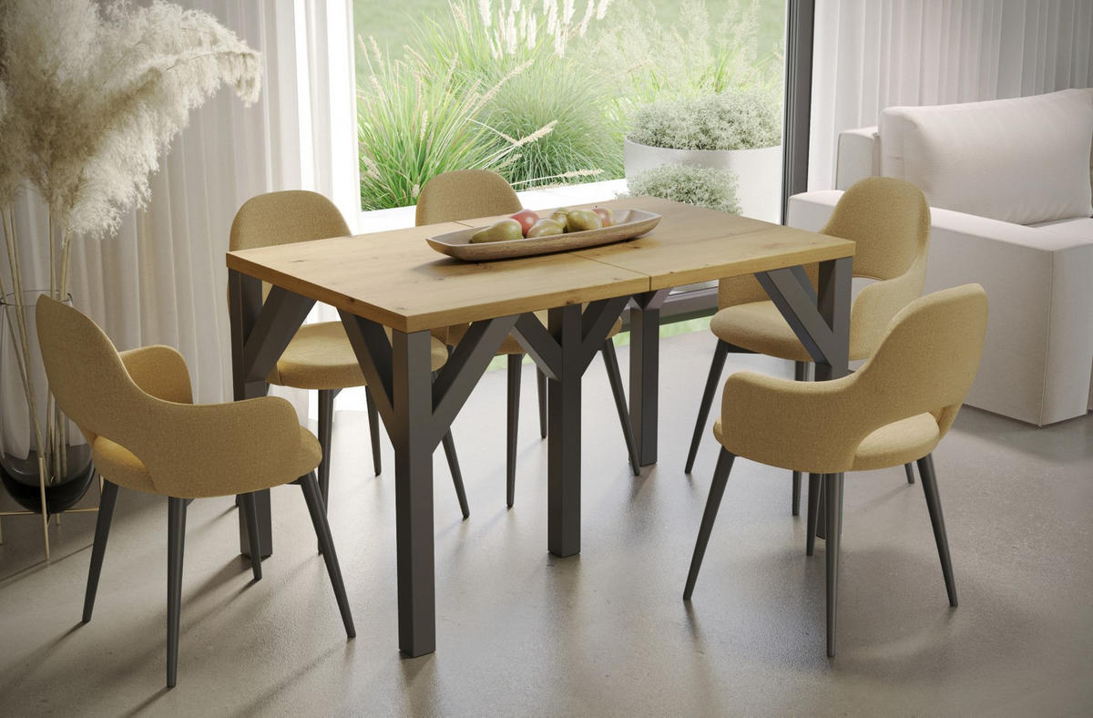 ESSTISCH XXL Dunaj ausziehbar bis 405 cm - Eiche Artisan, Holzwerkstoff (130/90/75cm) - Endo-Moebel