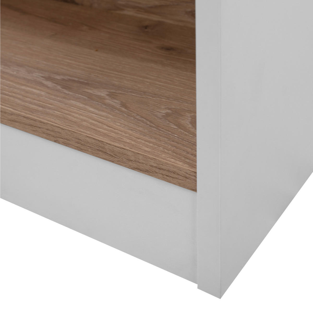 ESSTISCH mit 3 Ablagefächern Dekor Eichenoptik Viking und Weiß 92/67/106 cm - Eschefarben, Holzwerkstoff (69/67/106cm) - Calicosy