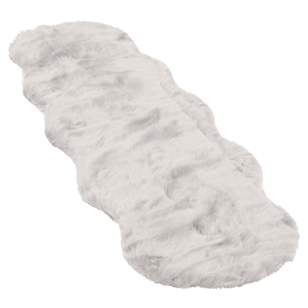 LUXUS SUPER SOFT FELLTEPPICH ASPEN MELIERT SHAPE XL - Hellgrau, Textil (55/160cm) - Pergamon