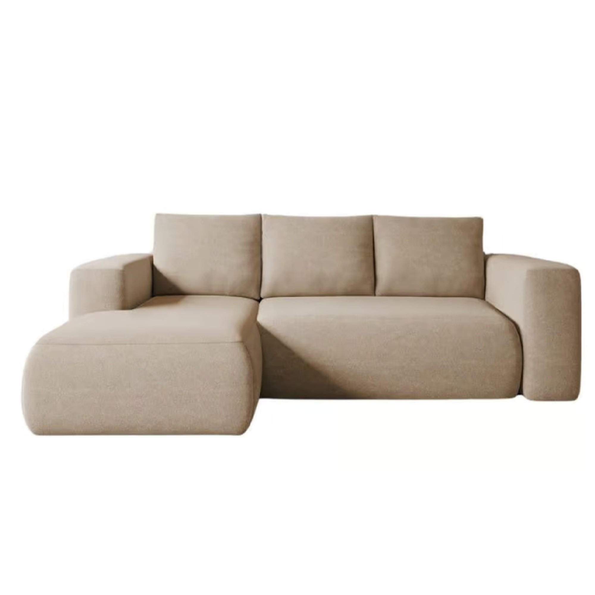 ECKSOFA LAMBI, Beige - Castel 15 - Kaschmir/Beige, Textil (114/266cm) - Moderno Meble