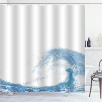 DUSCHVORHANG 3D bedruckt wasserdicht schimmelresistent maschinenwaschbar mit Haken - Multicolor, Textil (180/180cm) - MCBOSON