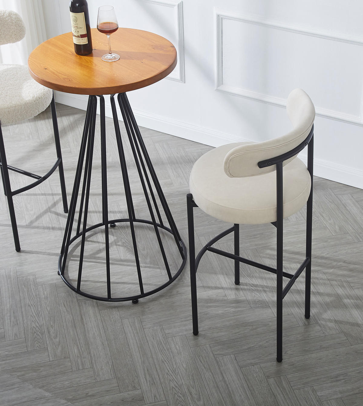 BARHOCKER 2er-Set Metall Beige - Beige, Metall (47/103/47cm) - Nordlys