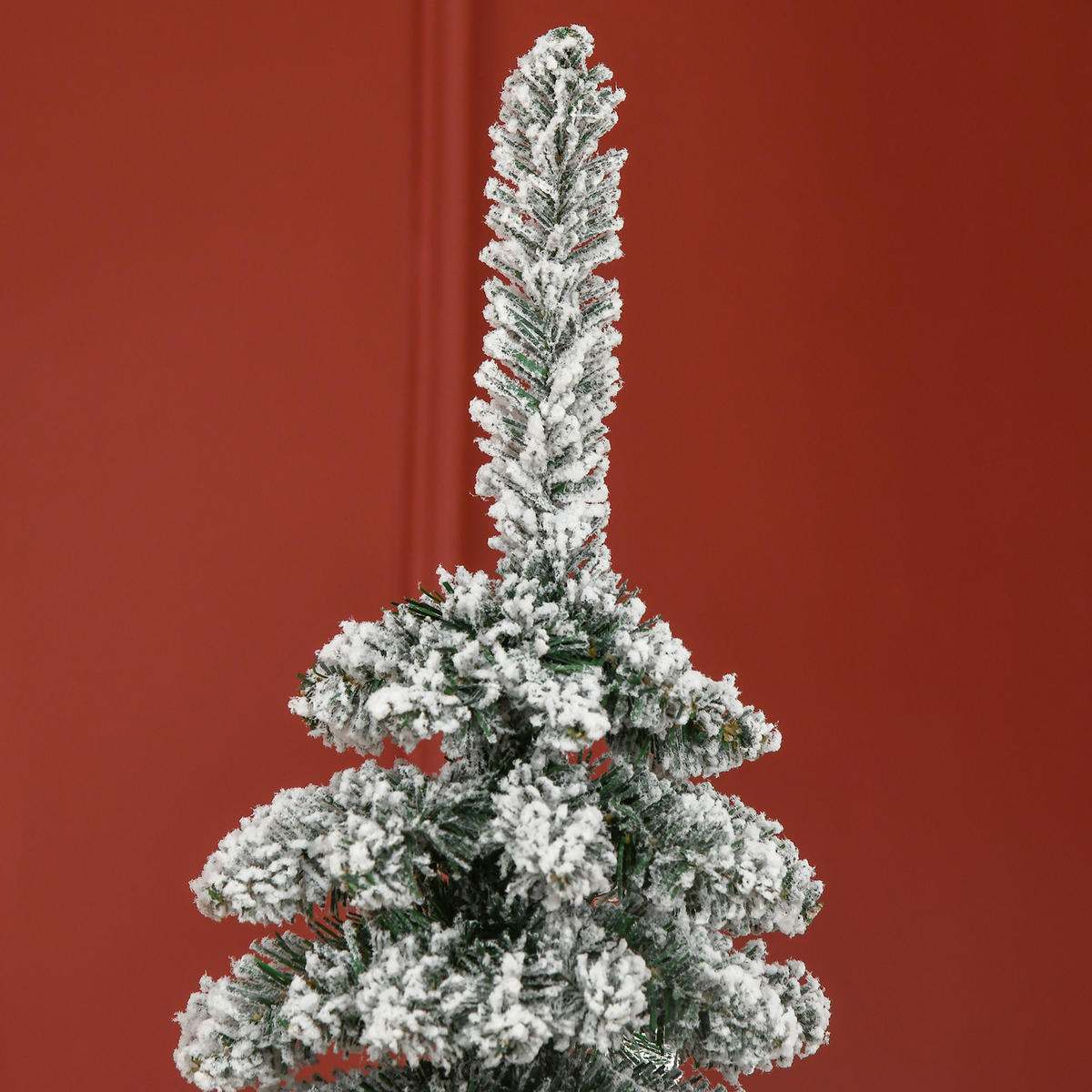 WEIHNACHTSBAUM DE-41543 Schneeeffekt, schmal, 180 cm Grün/Weiß - Weiß/Grün, Kunststoff (180cm) - ComfortXL