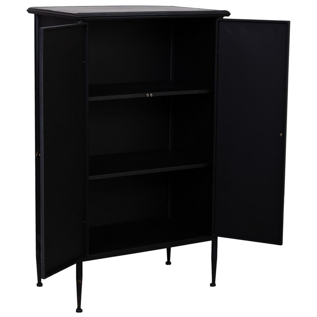 SCHRANK mit 2 Türen in gealtertem Schwarz 61x35x100 cm - Schwarz, Metall (61/100/35cm) - Wanderlust