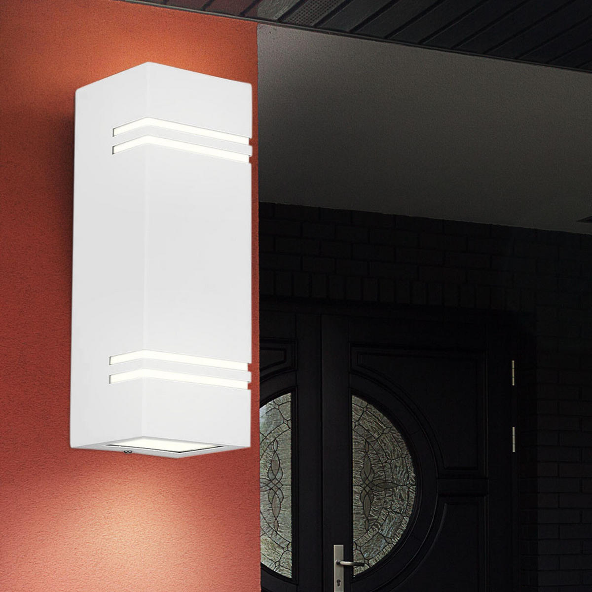 LED AUSSEN-WANDLEUCHTE Aluminium Weiß - Weiß, Metall (8.7/25/8.5cm)