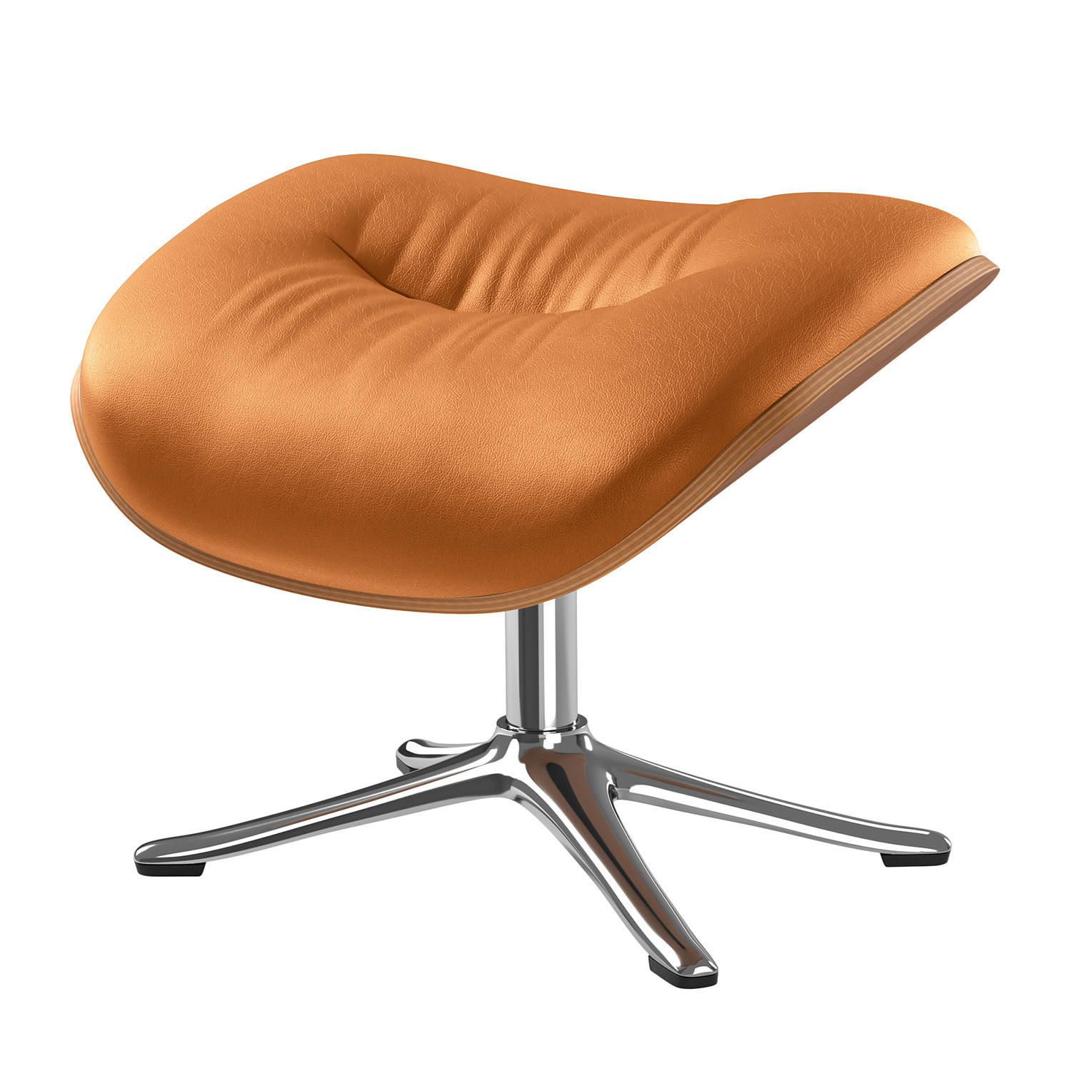POLSTERHOCKER - Chromfarben/Cognac, Leder/Metall (44/39/42cm) - home24