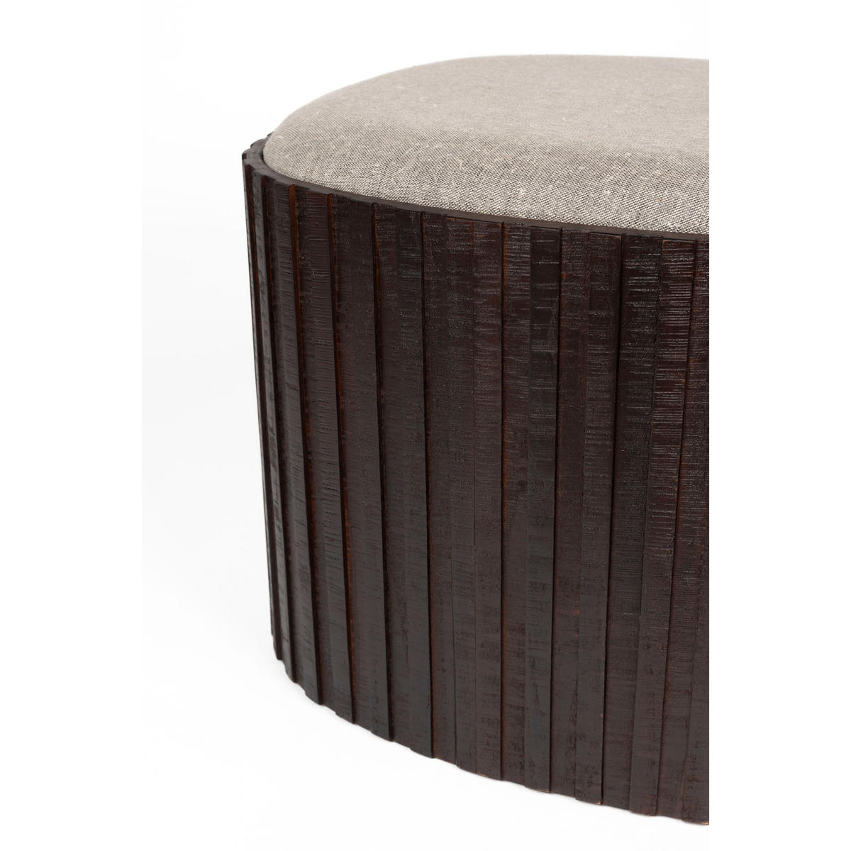SITZHOCKER Bay Mit Stauraum Organisch Geformt - Beige/Braun, Holz (52/39/50cm) - Dutchbone